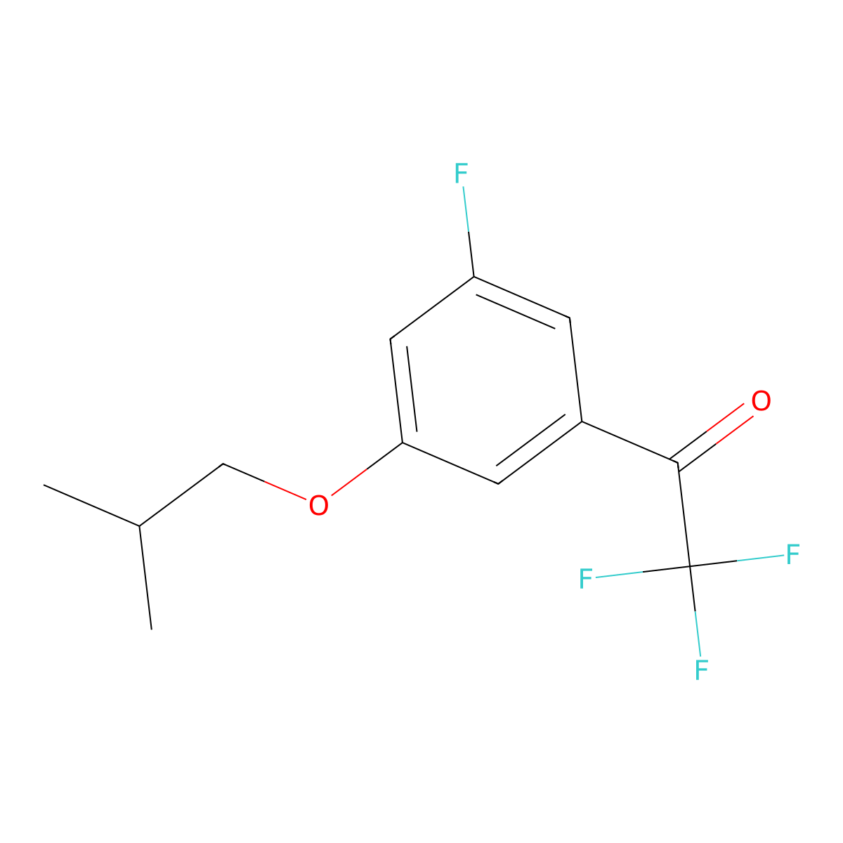 2,2,2-Trifluoro-1-(3-fluoro-5-isobutoxyphenyl)ethanone molecular structure, CAS 1443312-35-3