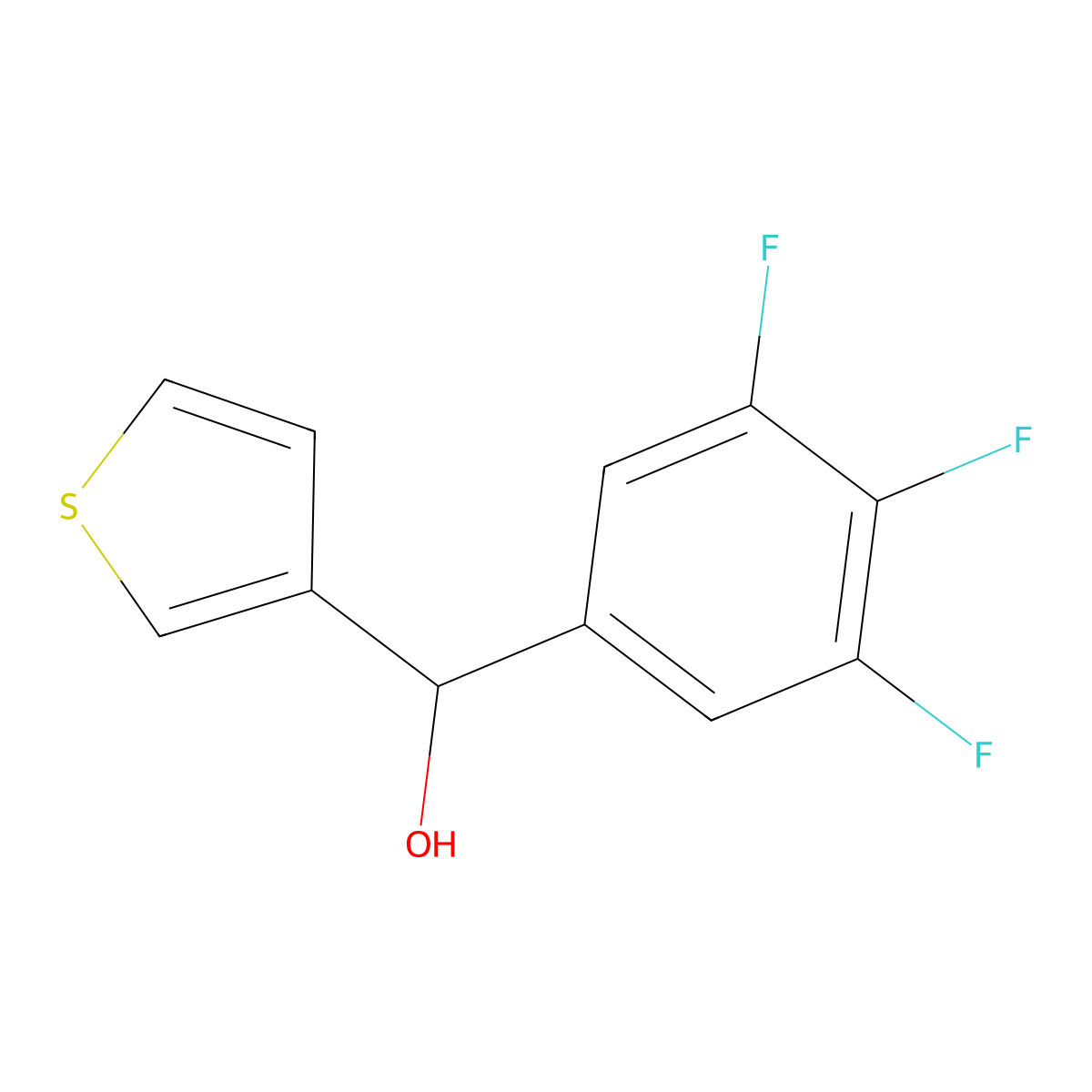 3-Thienyl-(3,4,5-trifluorophenyl)methanol molecular structure, CAS 1443312-40-0