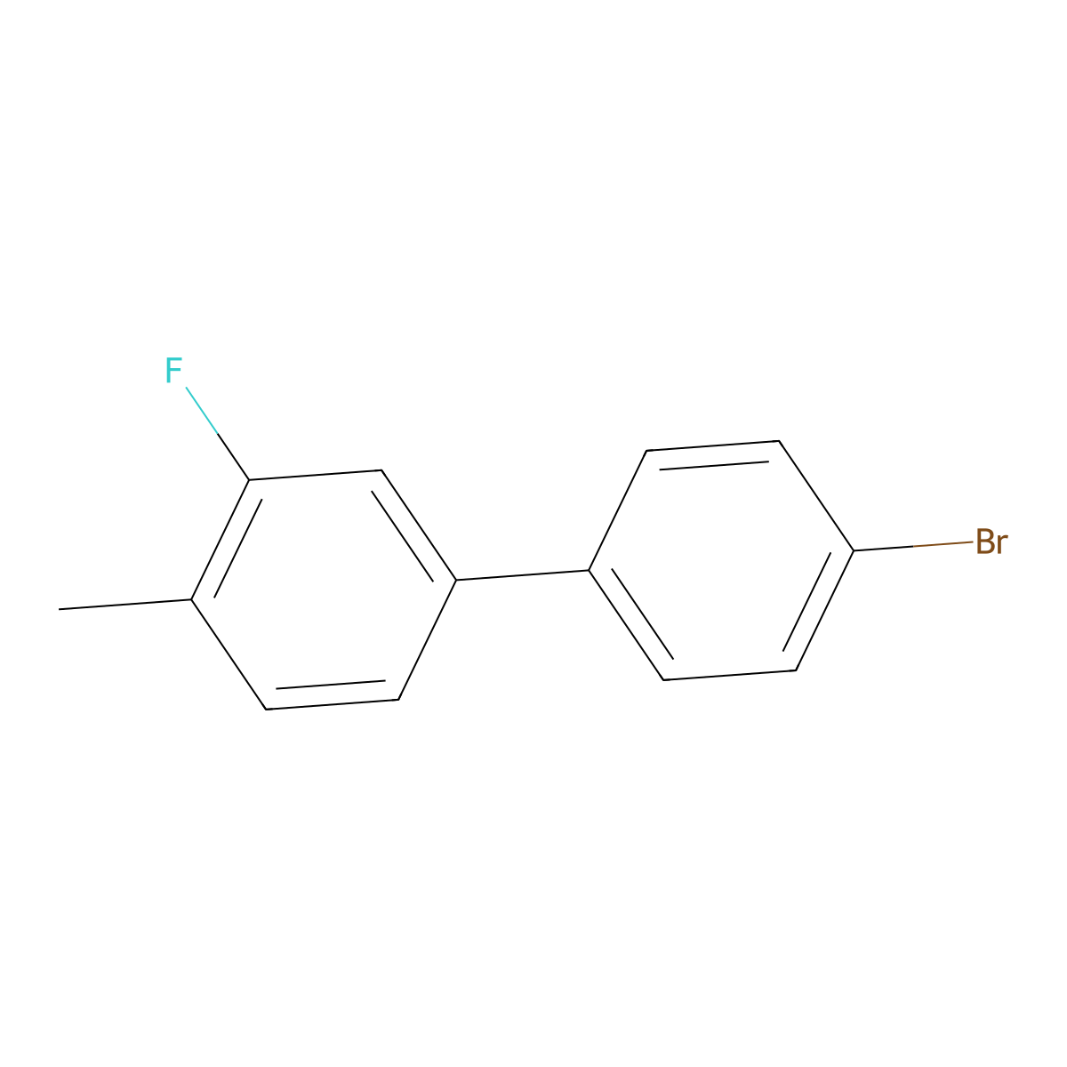 4-Bromo-3'-fluoro-4'-methylbiphenyl molecular structure, CAS 1443312-45-5
