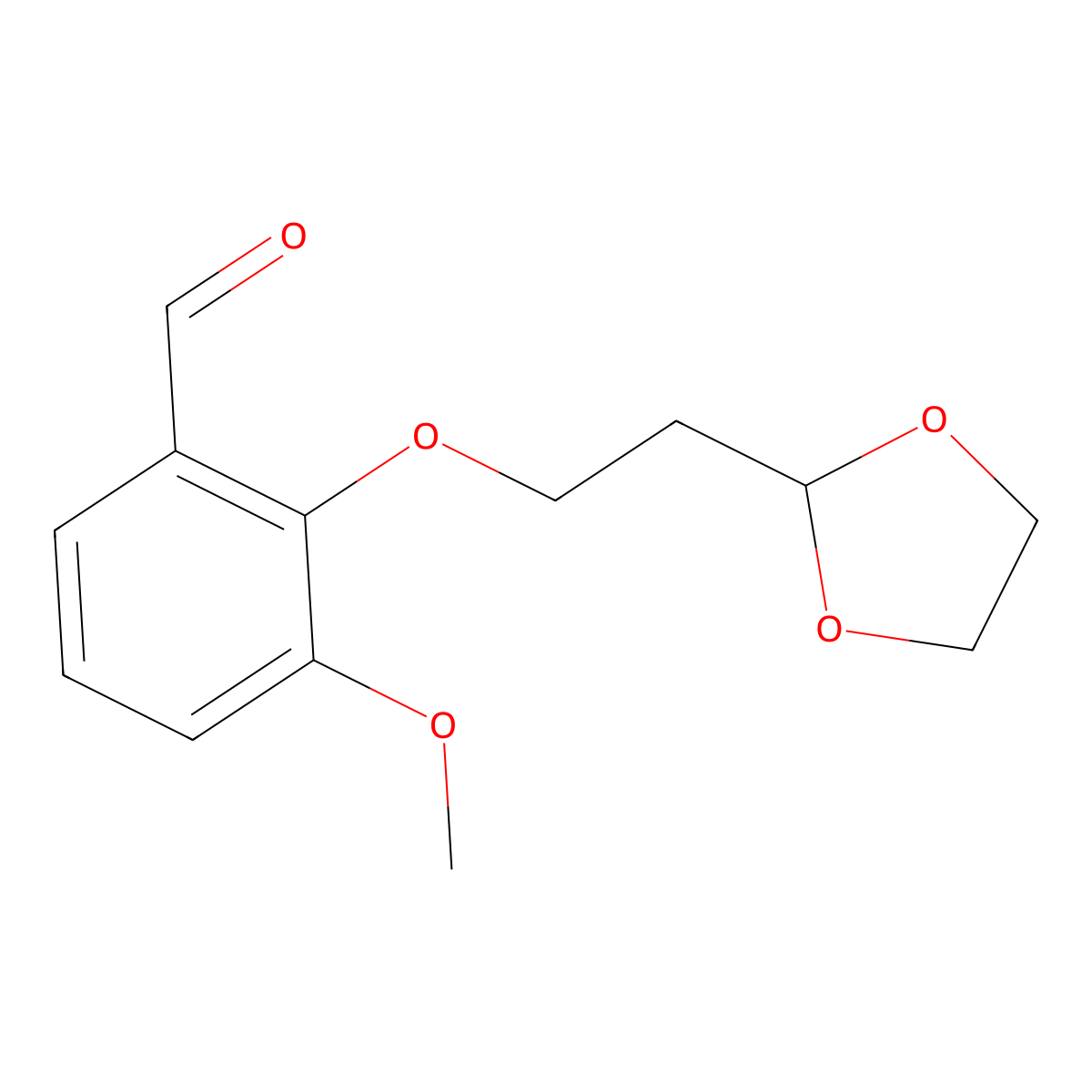 2-[2-(1,3-Dioxolan-2-yl)ethoxy]-3-methoxybenzaldehyde molecular structure, CAS 1443312-60-4