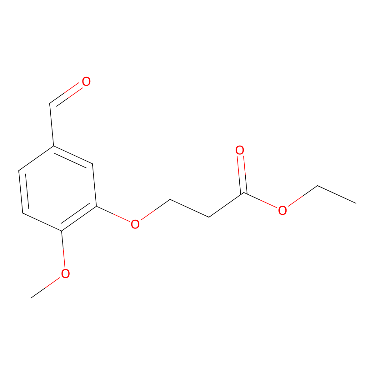 Ethyl 3-(3-formyl-6-methoxyphenoxy)propanoate molecular structure, CAS 1443312-68-2