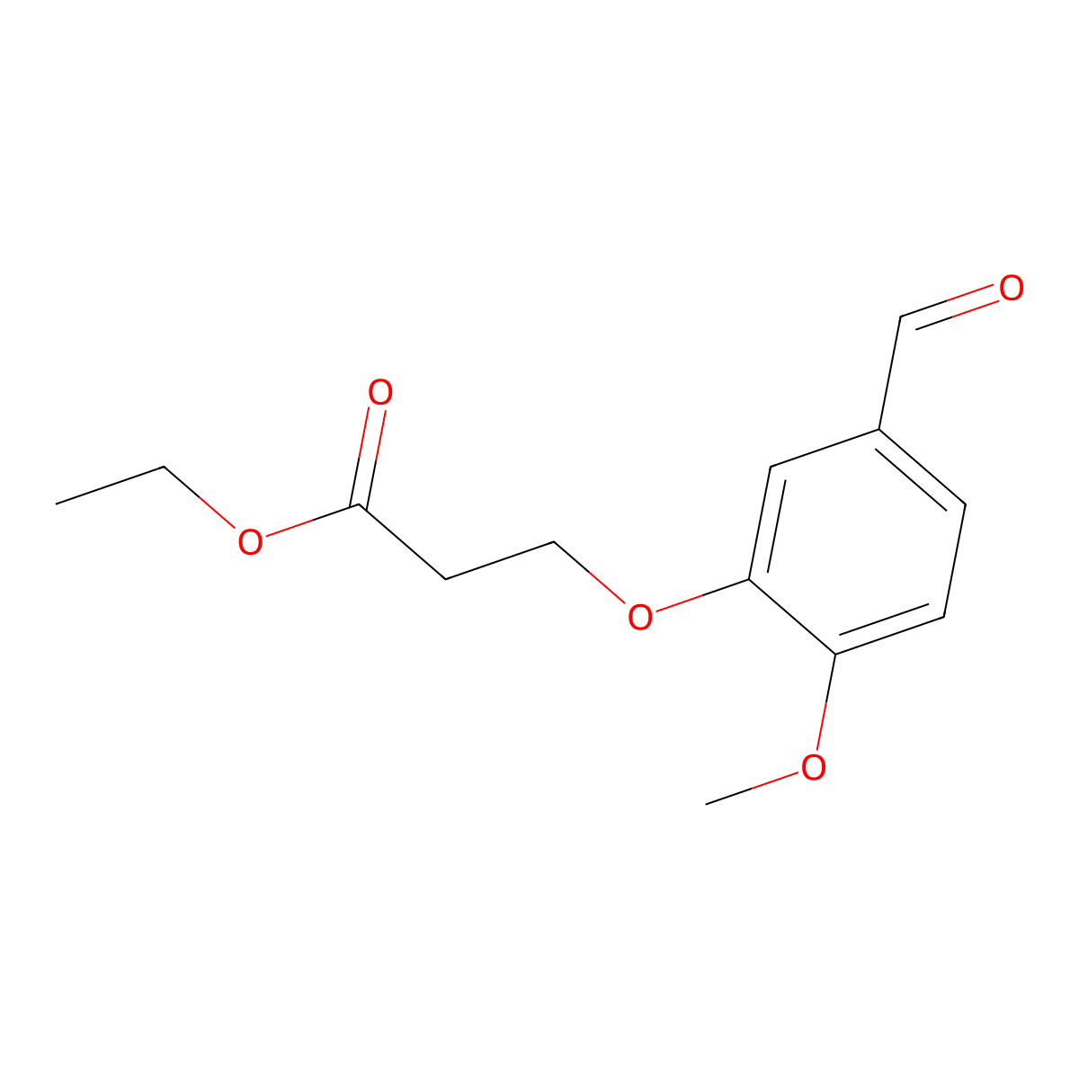 Ethyl 3-(3-formyl-6-methoxyphenoxy)propanoate molecular structure, CAS 1443312-68-2
