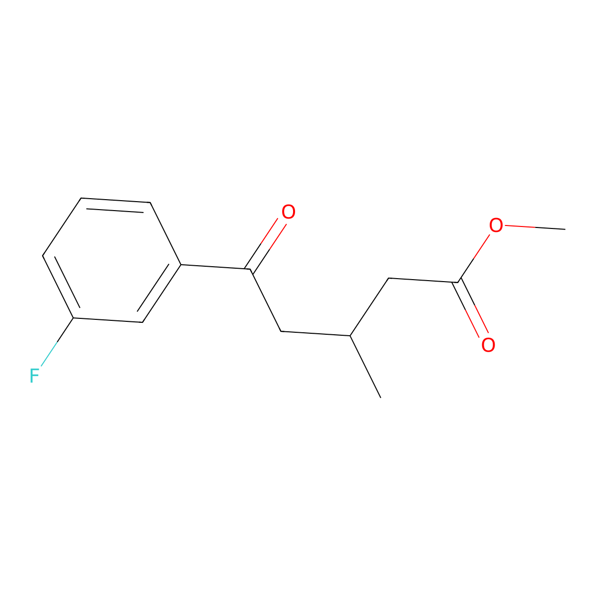 Methyl 5-(3-fluorophenyl)-3-methyl-5-oxovalerate molecular structure, CAS 1443312-70-6