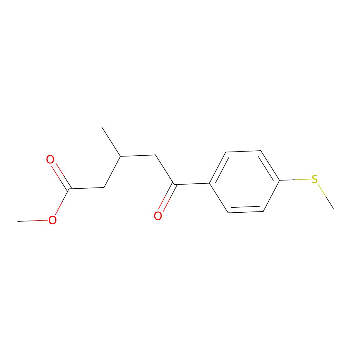 Methyl 5-(4-methylthiophenyl)-3-methyl-5-oxovalerate molecular structure, CAS 1443312-76-2