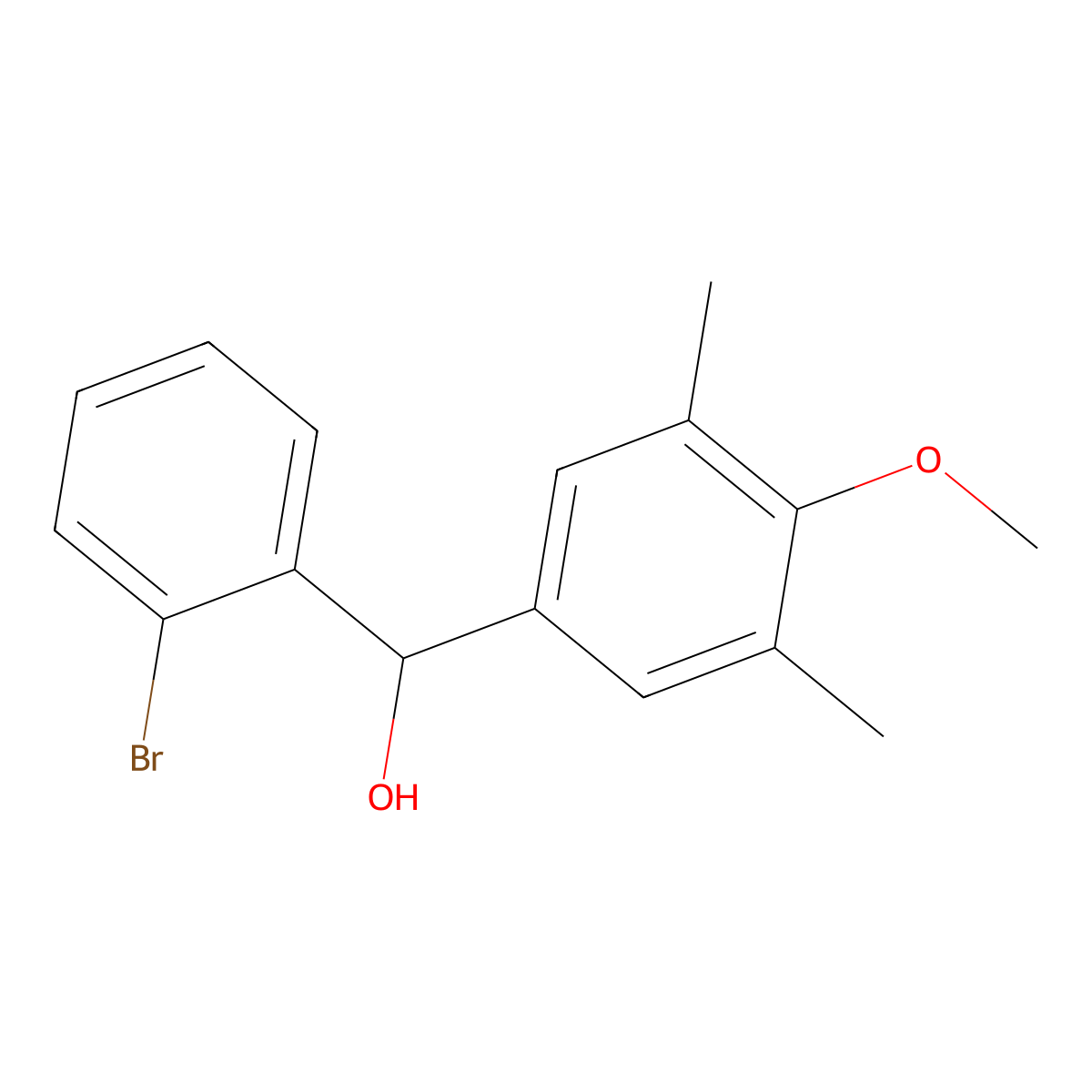 (2-Bromophenyl)(4-methoxy-3,5-dimethylphenyl)methanol molecular structure, CAS 1443312-97-7