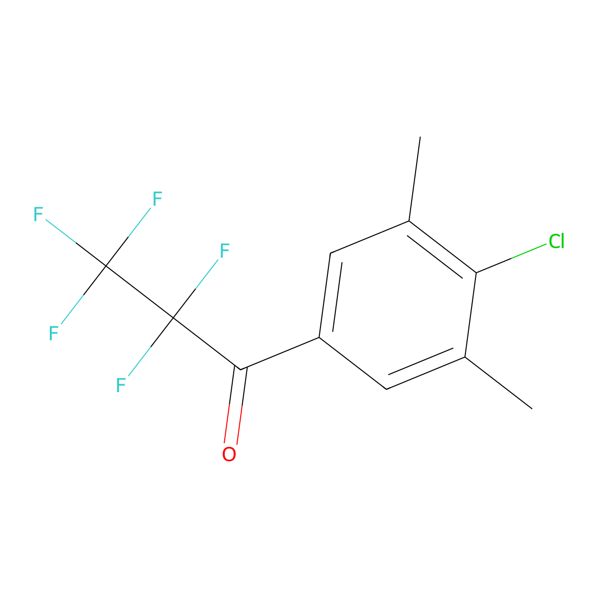 1-(4-Chloro-3,5-dimethylphenyl)-2,2,3,3,3-pentafluoropropan-1-one molecular structure, CAS 1443313-23-2