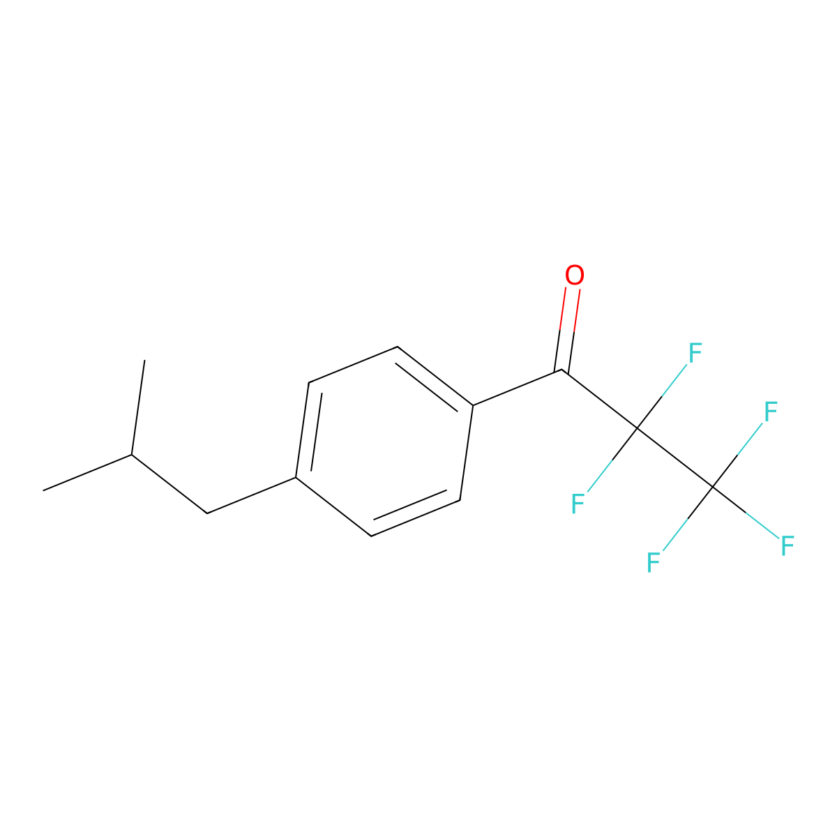 4'-iso-Butyl-2,2,3,3,3-pentafluoropropiophenone molecular structure, CAS 1443313-27-6