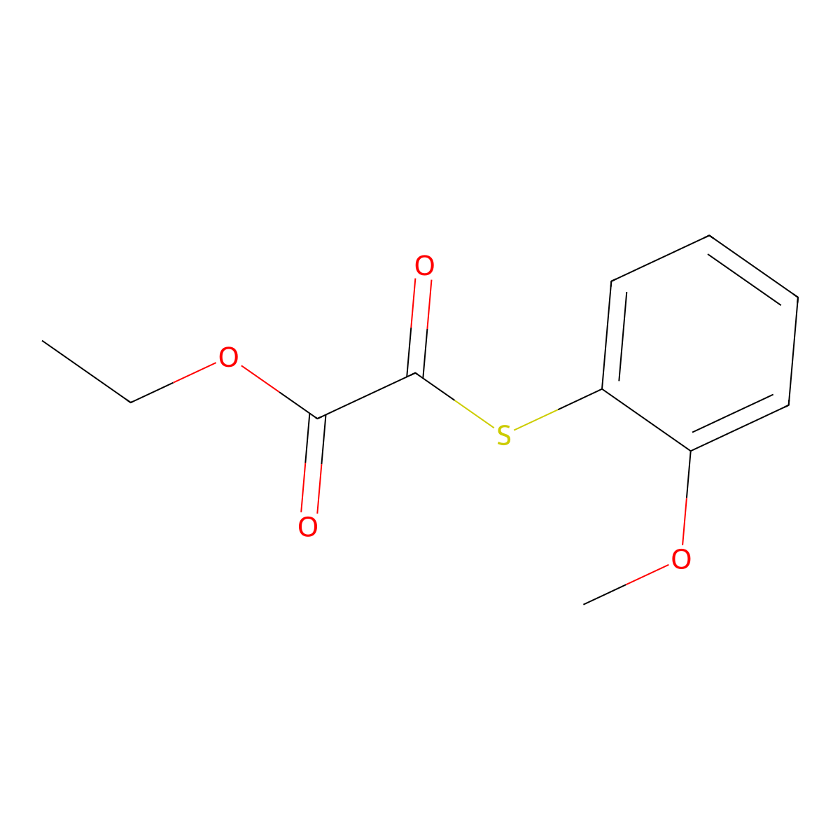 Ethyl 2-(2-methoxyphenyl)sulfanyl-2-oxo-acetate molecular structure, CAS 1443313-30-1