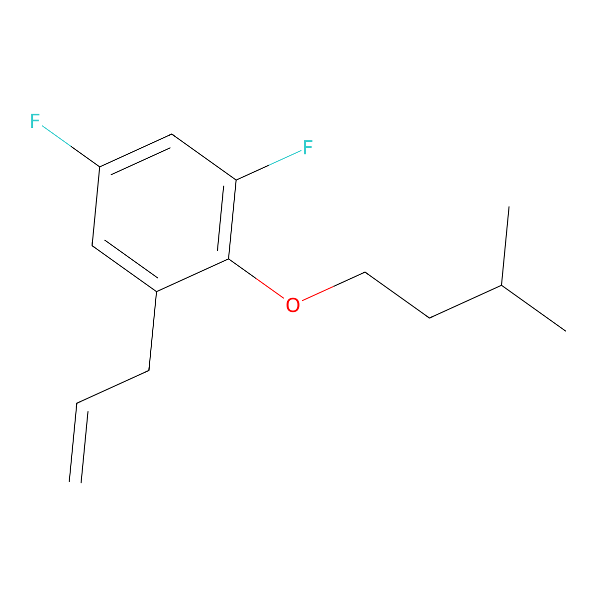 1-Allyl-3,5-difluoro-2-(isopentyloxy)benzene molecular structure, CAS 1443313-44-7