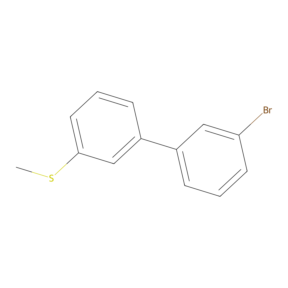3-Bromo-3'-(methylthio)biphenyl molecular structure, CAS 1443313-46-9