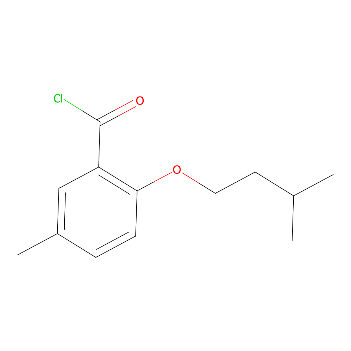 5-Methyl-2-iso-pentoxybenzoyl chloride molecular structure, CAS 1443313-48-1