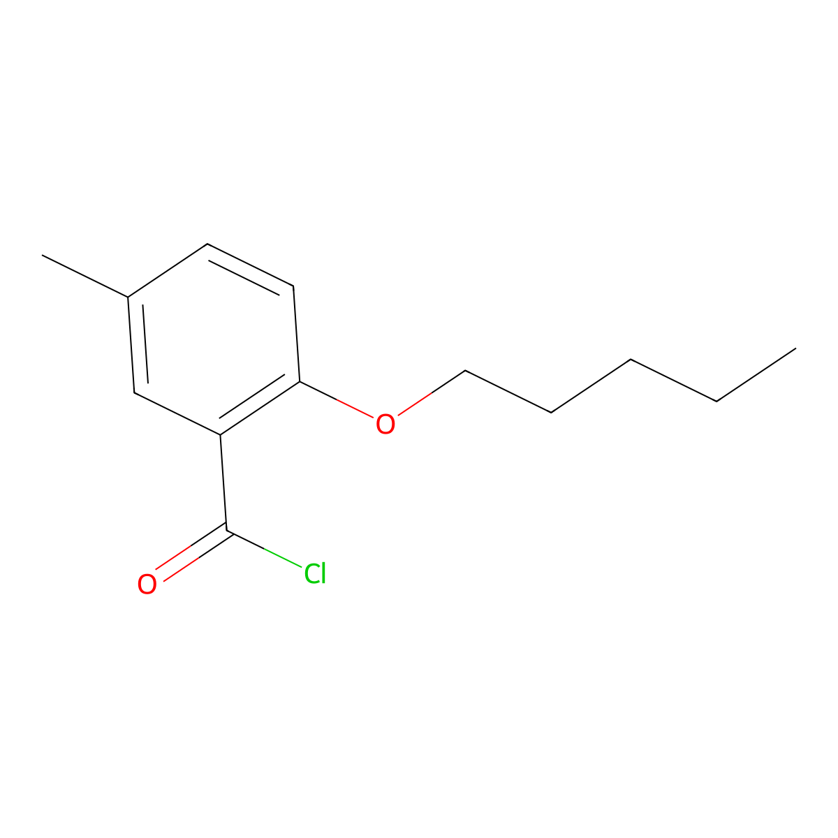 5-Methyl-2-n-pentoxybenzoyl chloride molecular structure, CAS 1443313-50-5
