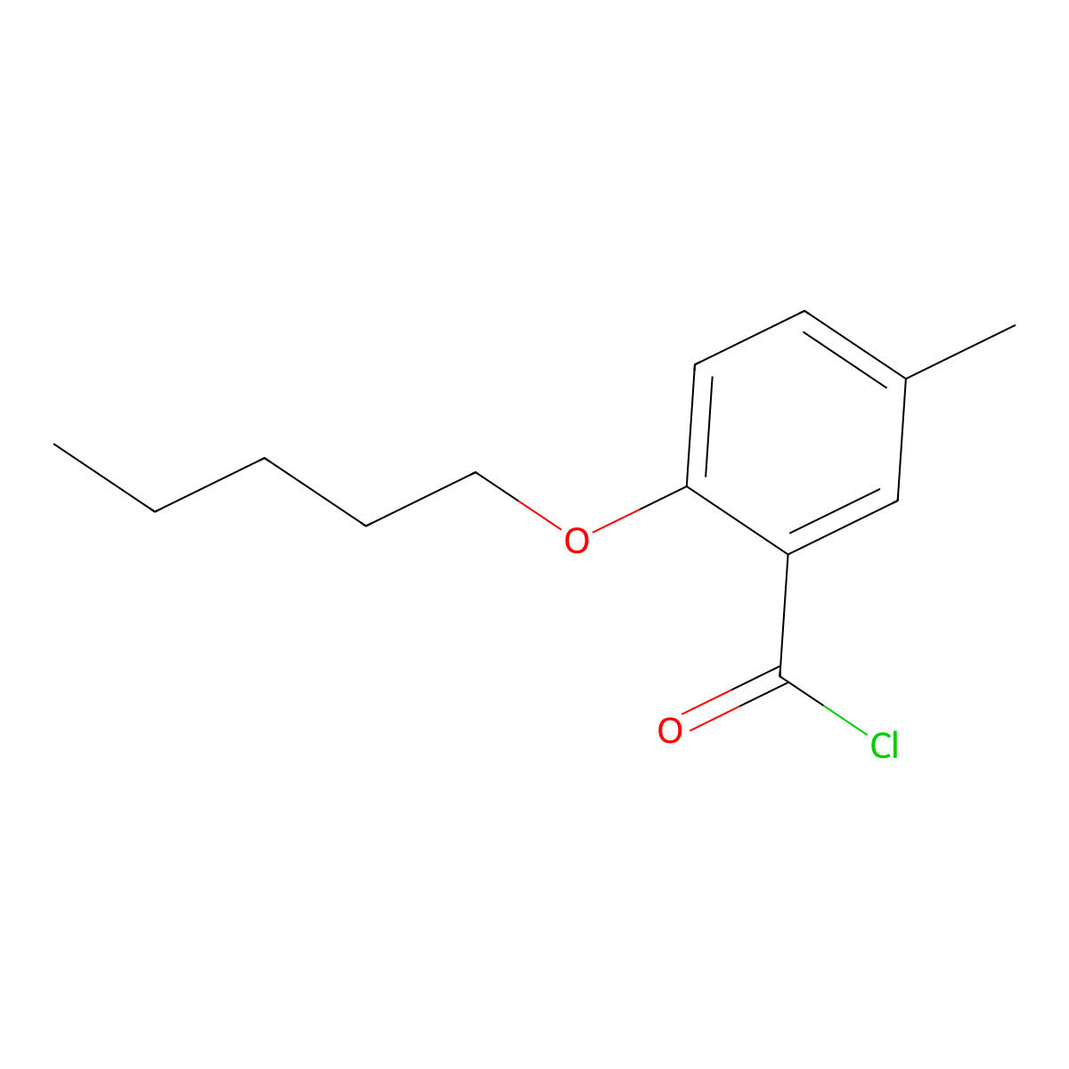 5-Methyl-2-n-pentoxybenzoyl chloride molecular structure, CAS 1443313-50-5
