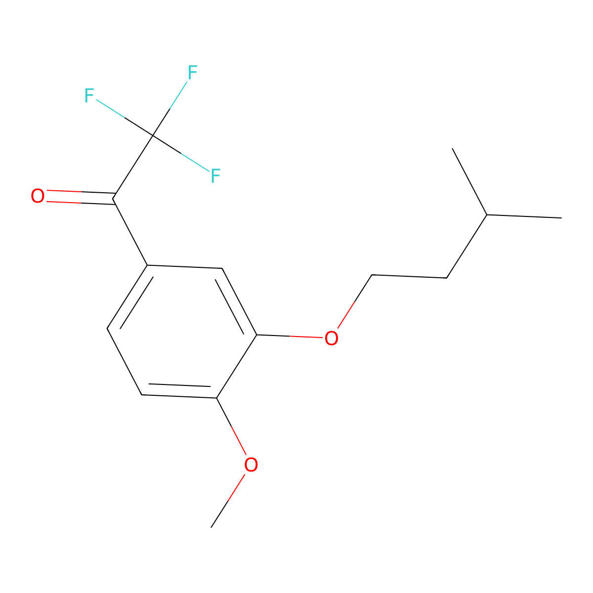 2,2,2-Trifluoro-1-(3-(isopentyloxy)-4-methoxyphenyl)ethanone molecular structure, CAS 1443313-57-2