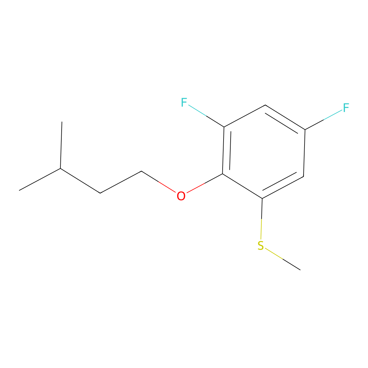 (3,5-Difluoro-2-(isopentyloxy)phenyl)(methyl)sulfane molecular structure, CAS 1443313-62-9