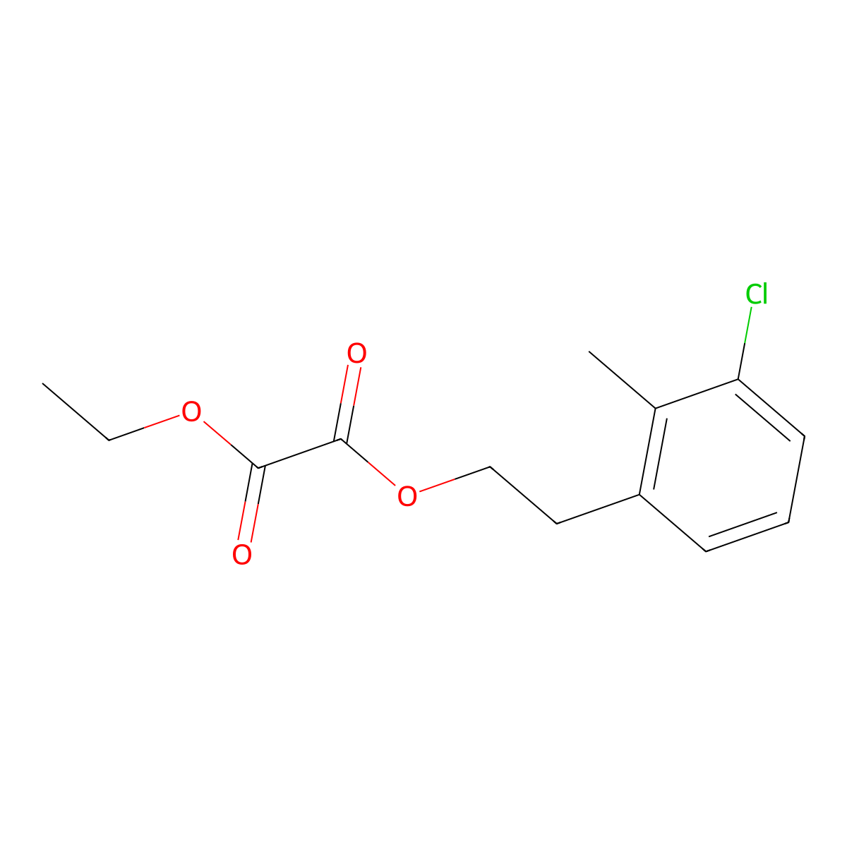 O1-[2-(3-Chloro-2-methylphenyl)ethyl] O2-ethyl oxalate molecular structure, CAS 1443313-73-2