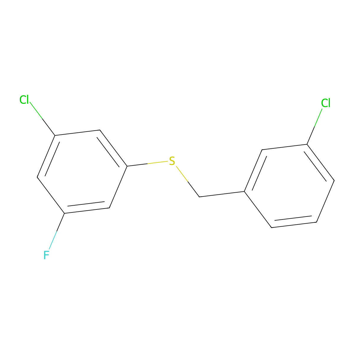 1-Chloro-3-[(3-chloro-5-fluorophenyl)sulfanylmethyl]benzene molecular structure, CAS 1443313-89-0