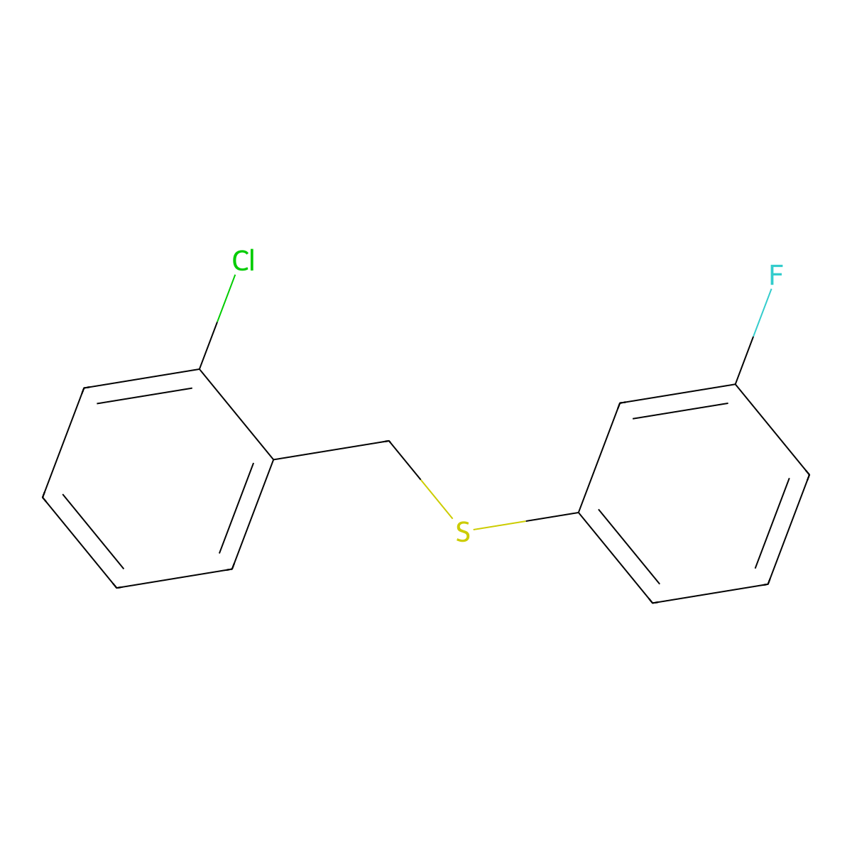 1-Chloro-2-[(3-fluorophenyl)sulfanylmethyl]benzene molecular structure, CAS 1443313-92-5