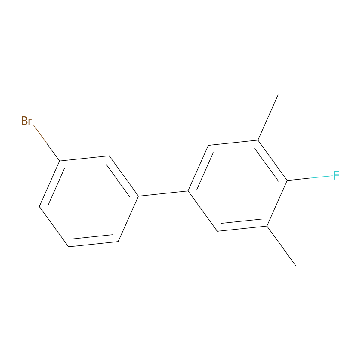 3-Bromo-4'-fluoro-3',5'-dimethylbiphenyl molecular structure, CAS 1443314-03-1