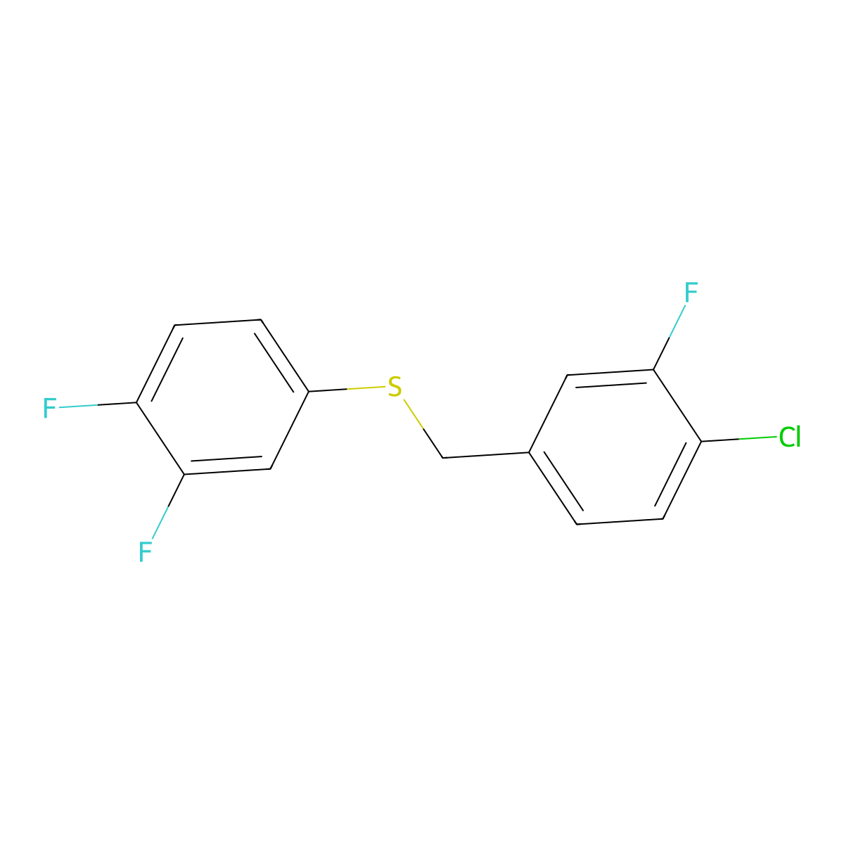 (4-Chloro-3-fluorobenzyl)(3,4-difluorophenyl)sulfane molecular structure, CAS 1443314-05-3