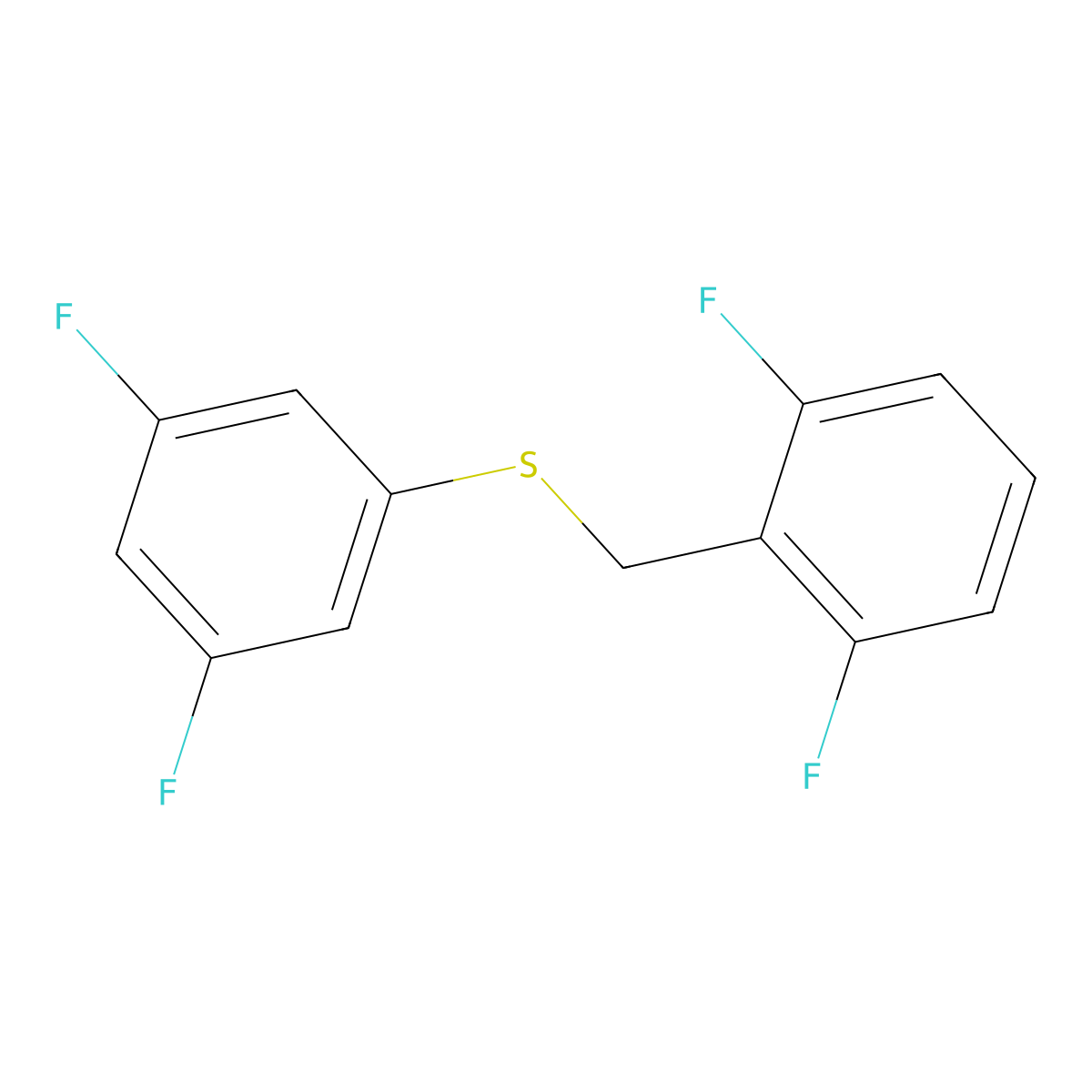 1,3-Difluoro-2-[(3,5-difluorophenyl)sulfanylmethyl]benzene molecular structure, CAS 1443314-14-4