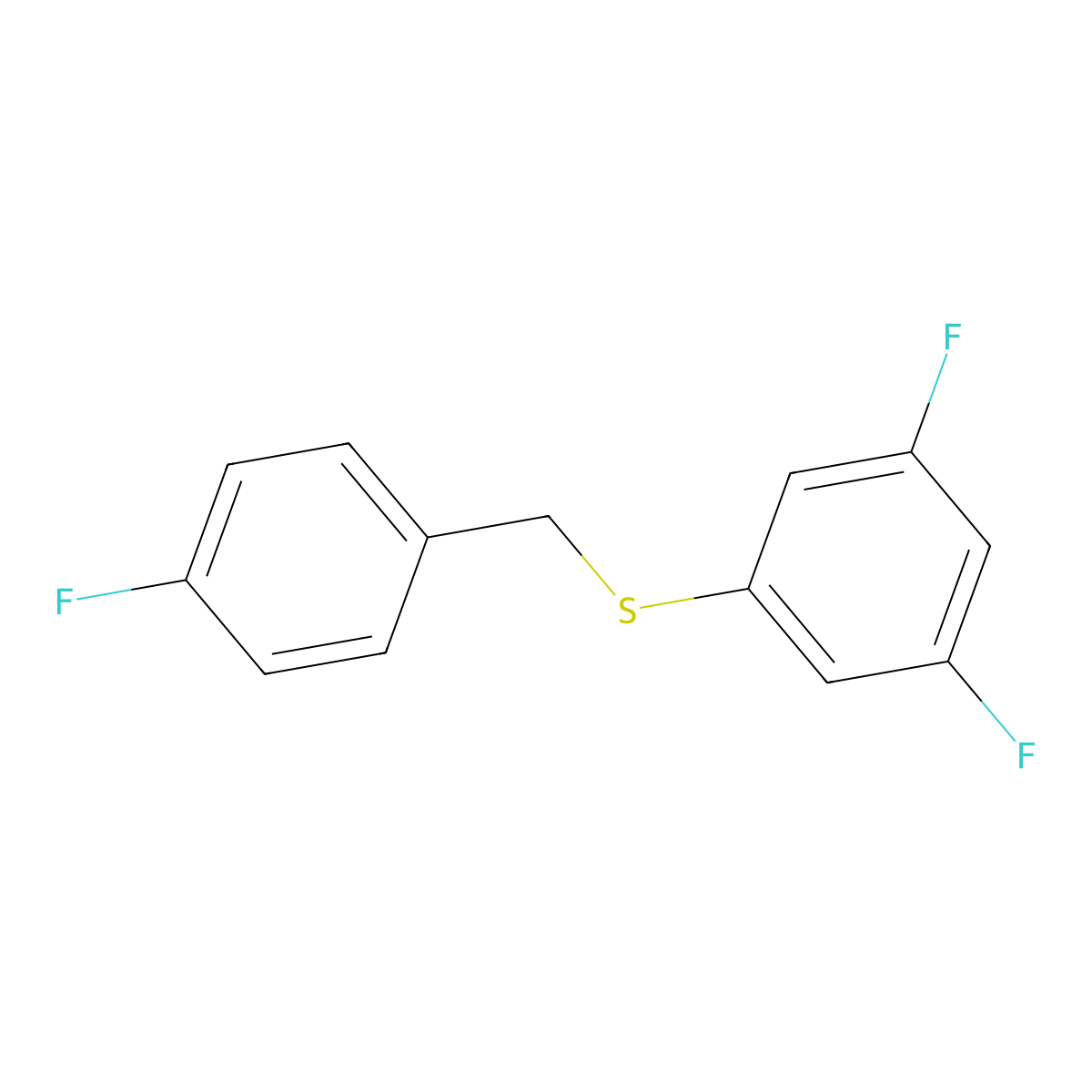 1-Fluoro-4-[(3,5-difluorophenyl)sulfanylmethyl]benzene molecular structure, CAS 1443314-20-2