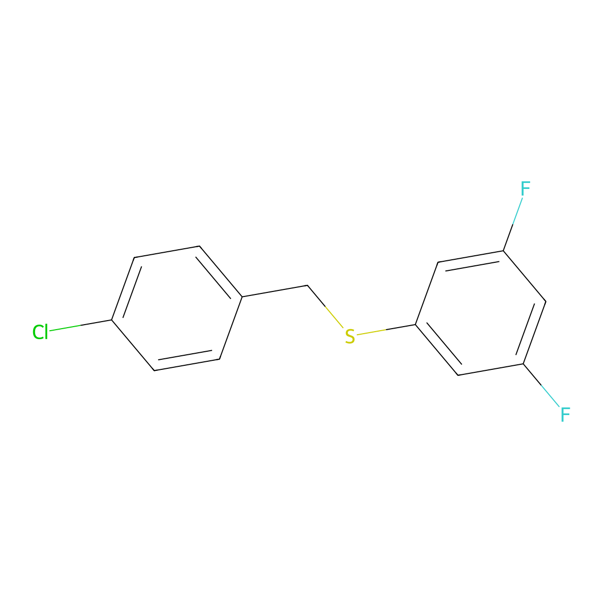 1-Chloro-4-[(3,5-difluorophenyl)sulfanylmethyl]benzene molecular structure, CAS 1443314-26-8