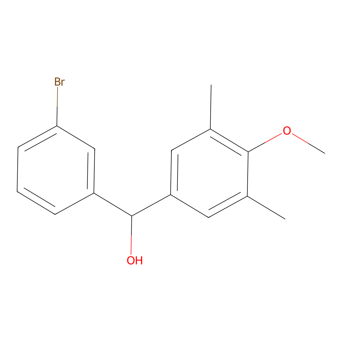 3-Bromo-3',5'-dimethyl-4'-methoxybenzhydrol molecular structure, CAS 1443314-27-9