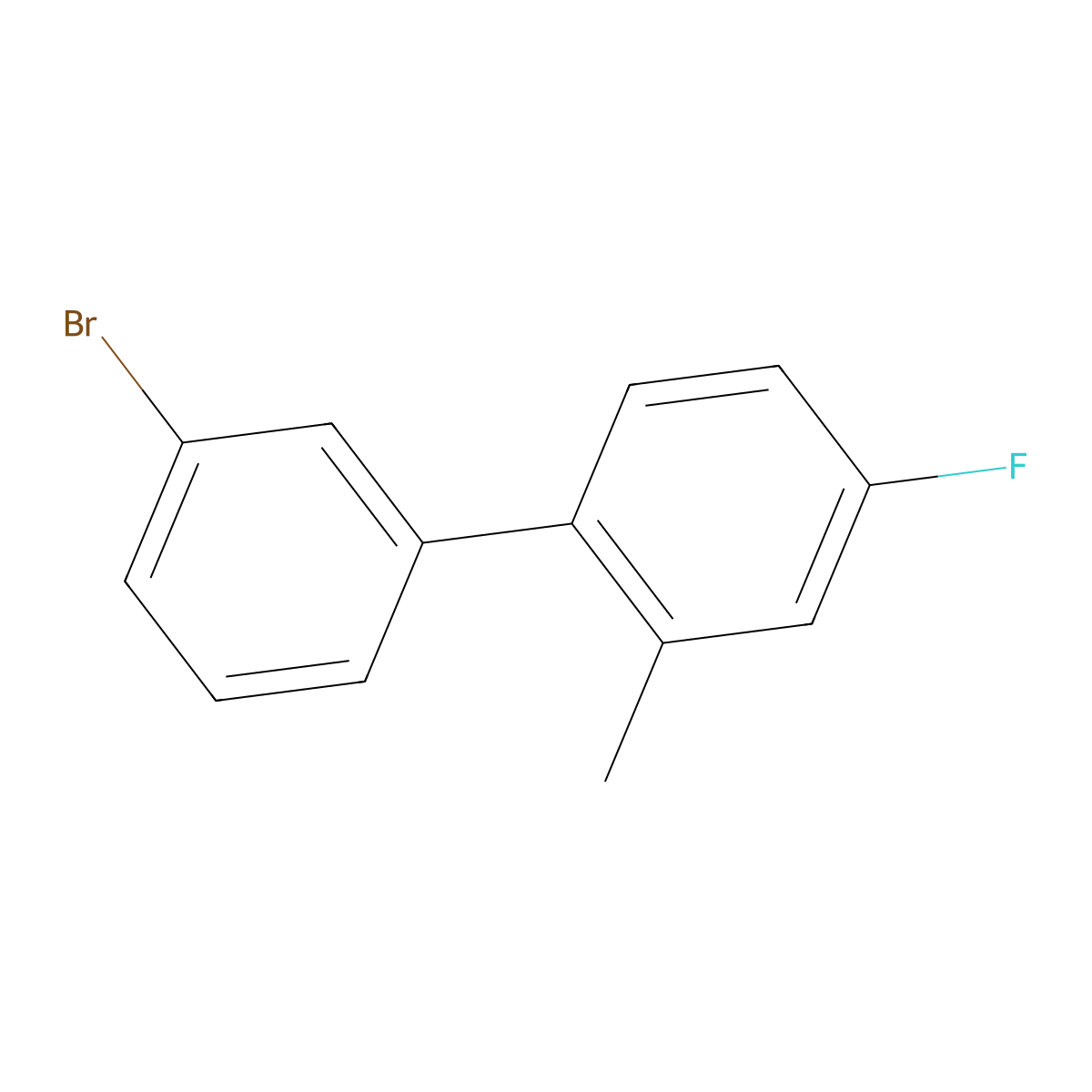 3-Bromo-4'-fluoro-2'-methylbiphenyl molecular structure, CAS 1443314-36-0