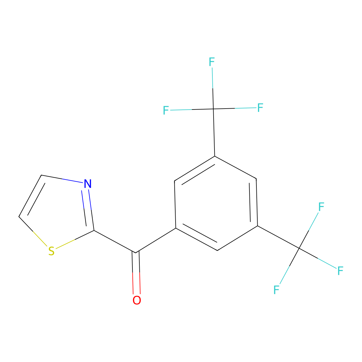 2-(3,5-Bis-trifluoromethylbenzoyl)thiazole molecular structure, CAS 1443314-47-3