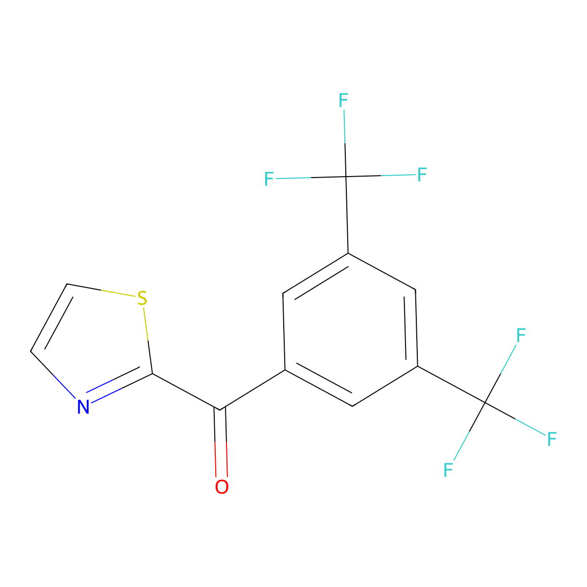 2-(3,5-Bis-trifluoromethylbenzoyl)thiazole molecular structure, CAS 1443314-47-3