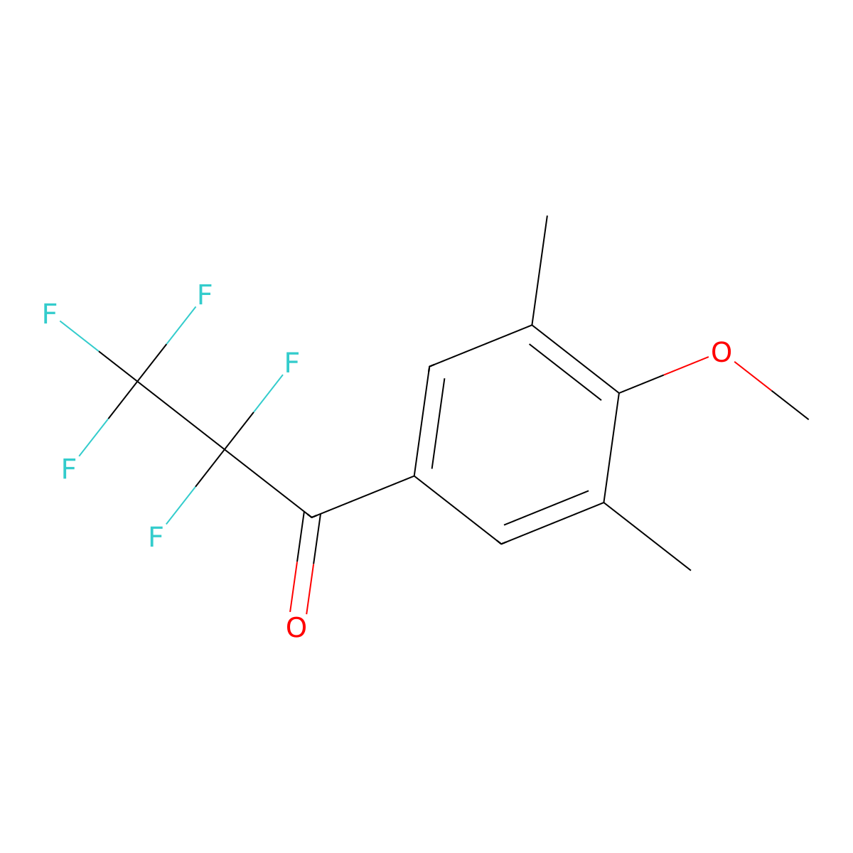 3',5'-Dimethyl-4'-methoxy-2,2,3,3,3-pentafluoropropiophenone molecular structure, CAS 1443314-51-9