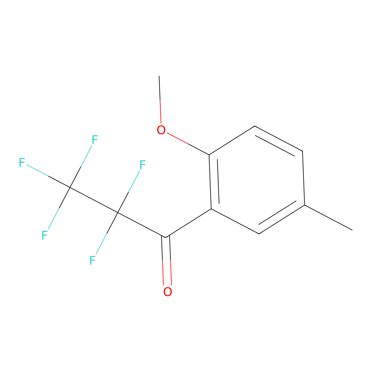 2'-Methoxy-5'-methyl-2,2,3,3,3-pentafluoropropiophenone molecular structure, CAS 1443314-61-1
