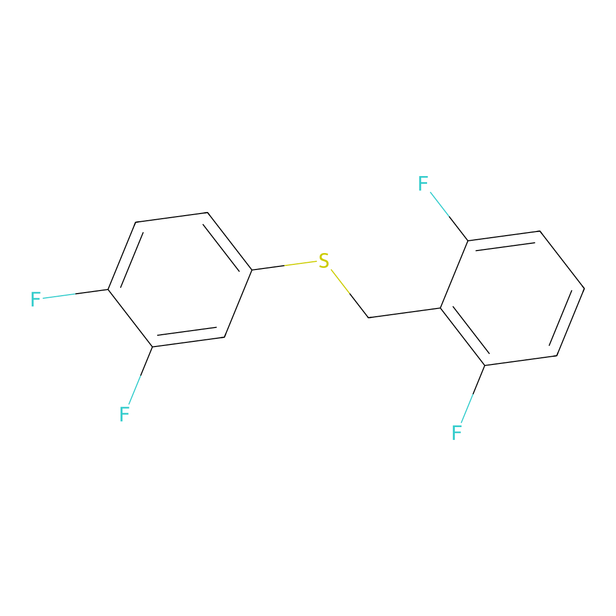 1,3-Difluoro-2-[(3,4-difluorophenyl)sulfanylmethyl]benzene molecular structure, CAS 1443320-82-8