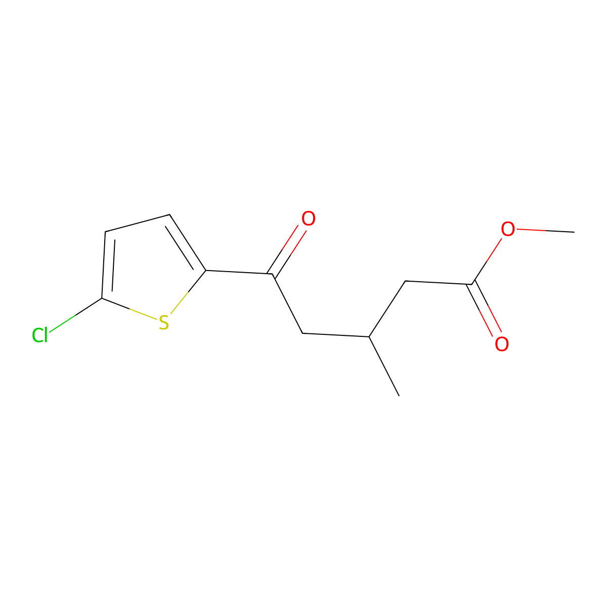Methyl 5-(2-chloro-5-thienyl)-3-methyl-5-oxovalerate molecular structure, CAS 1443320-83-9