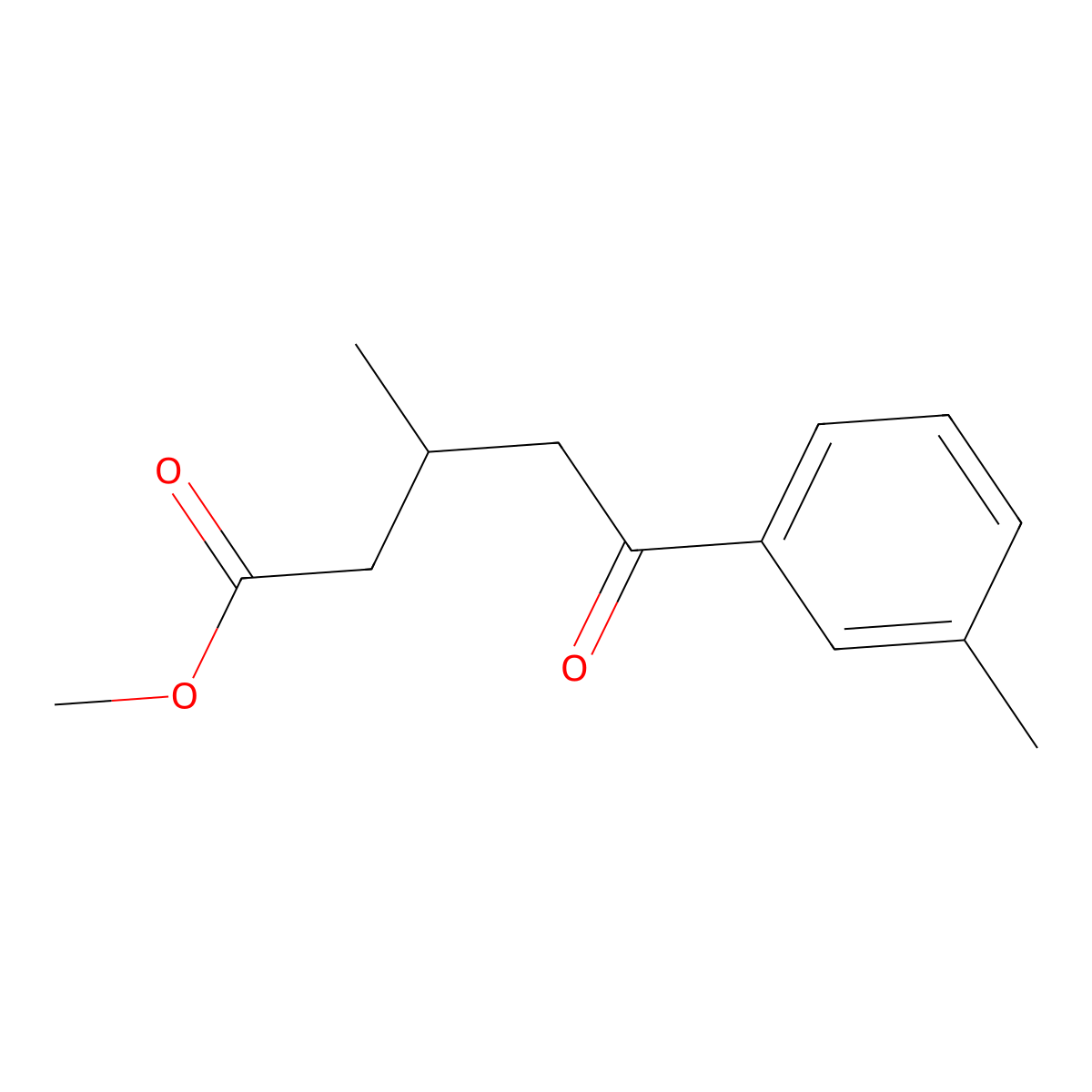 Methyl 5-(3-methylphenyl)-3-methyl-5-oxovalerate molecular structure, CAS 1443320-87-3