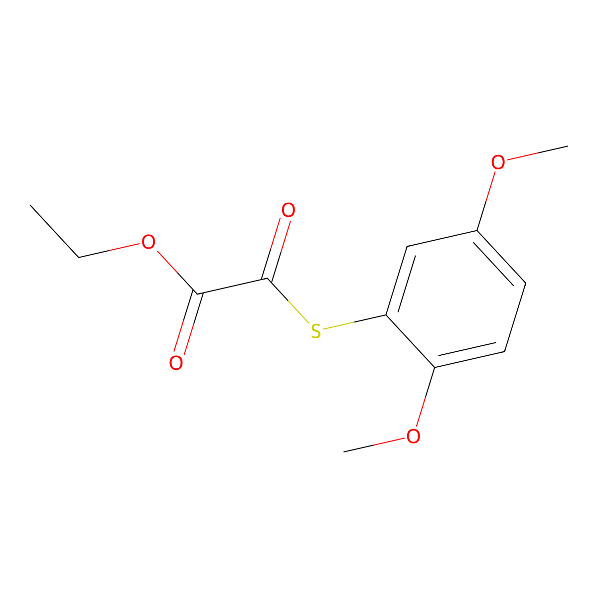 Ethyl 2-(2,5-dimethoxyphenyl)sulfanyl-2-oxo-acetate molecular structure, CAS 1443320-88-4