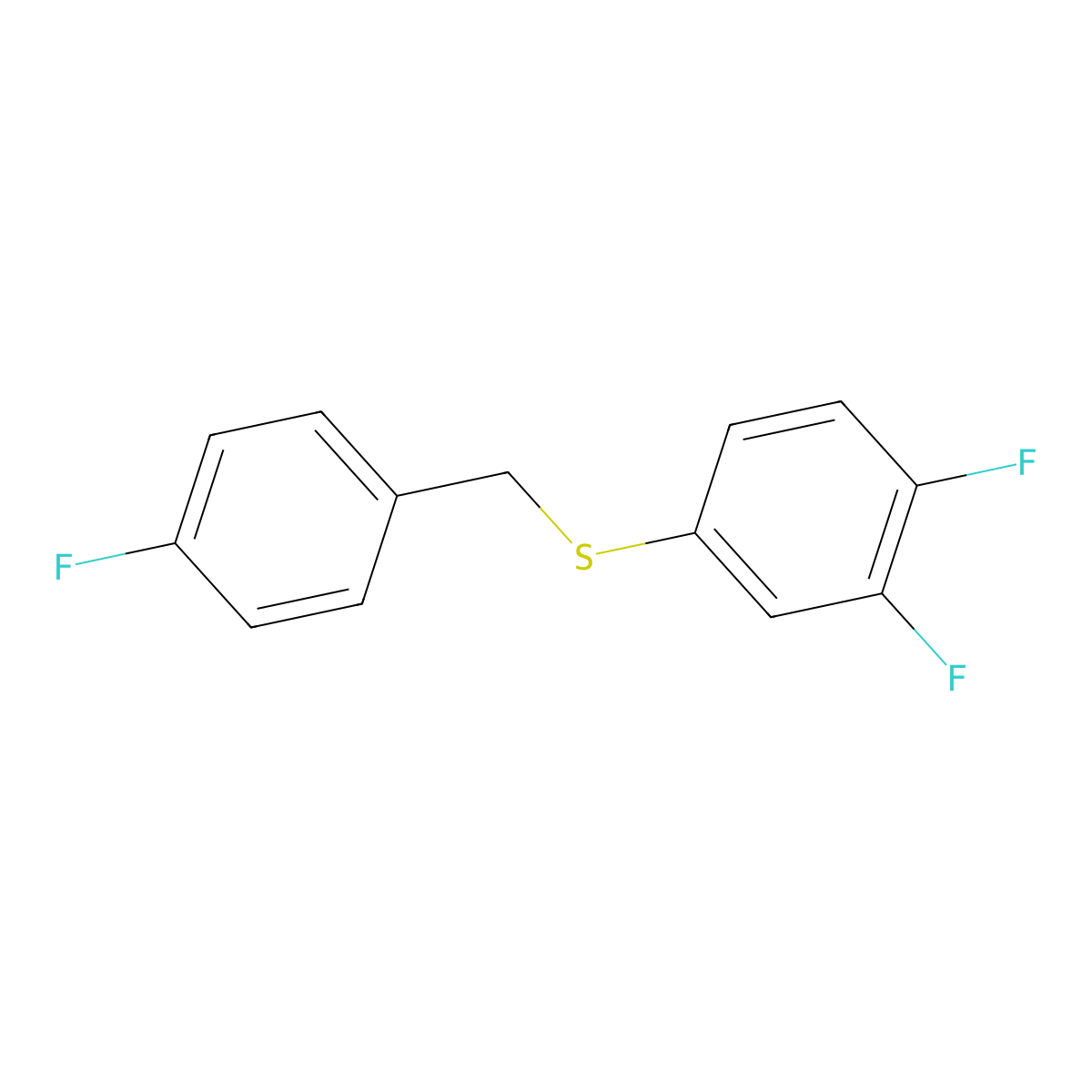 1-Fluoro-4-[(3,4-difluorophenyl)sulfanylmethyl]benzene molecular structure, CAS 1443320-89-5