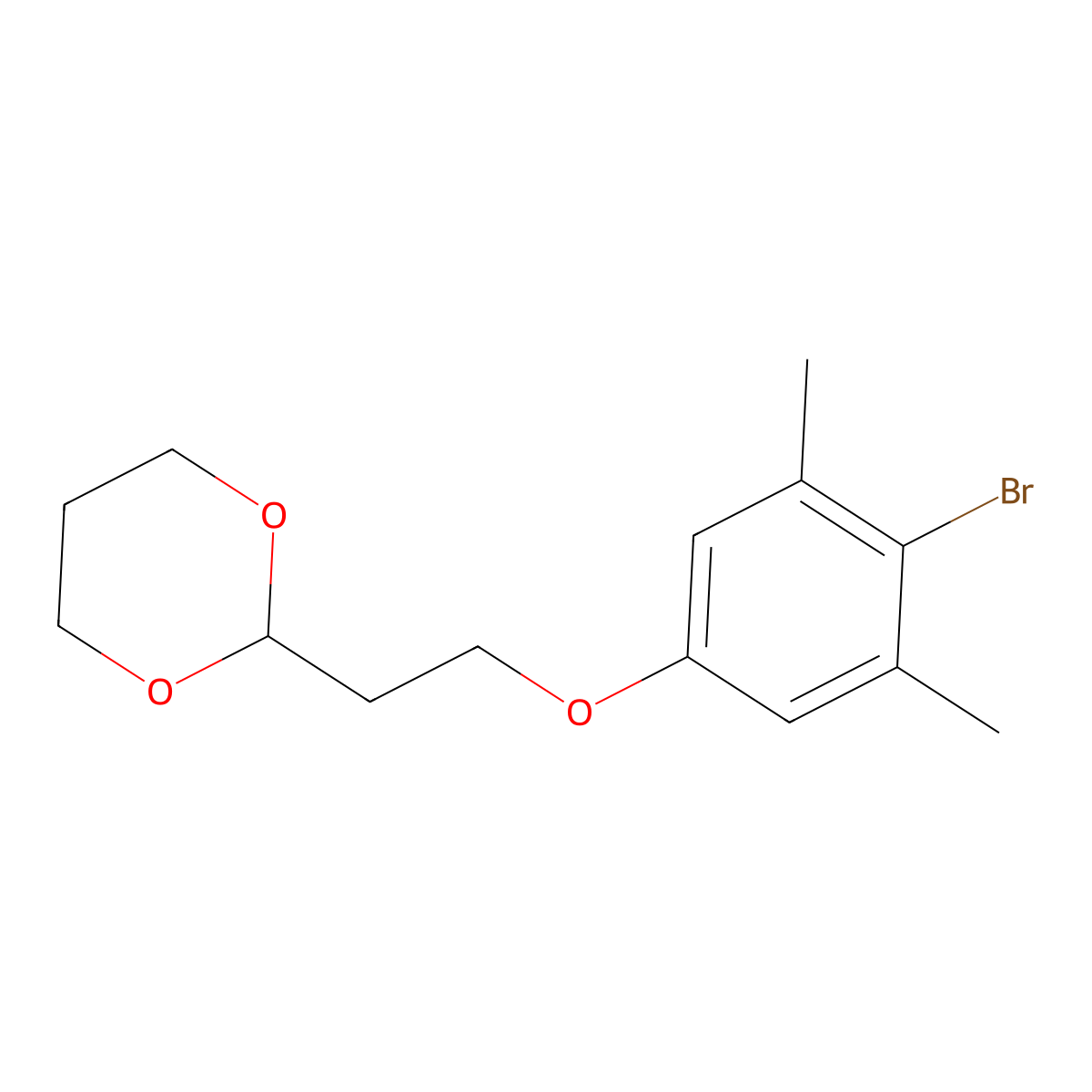 2-[2-(4-Bromo-3,5-dimethyl-phenoxy)ethyl]-1,3-dioxane molecular structure, CAS 1443320-90-8