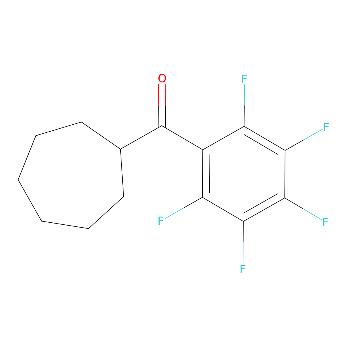 2,3,4,5,6-Pentafluorophenyl cycloheptyl ketone molecular structure, CAS 1443320-94-2
