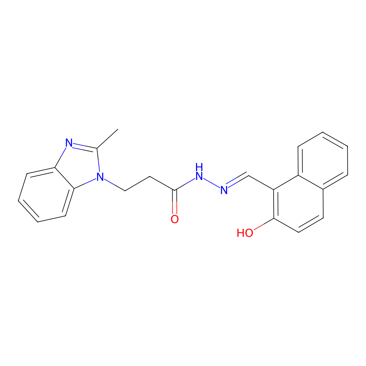 3-(2-methylbenzimidazol-1-yl)-N'-[(Z)-(2-oxonaphthalen-1-ylidene)methyl]propanehydrazide molecular structure, CAS 1443321-11-6