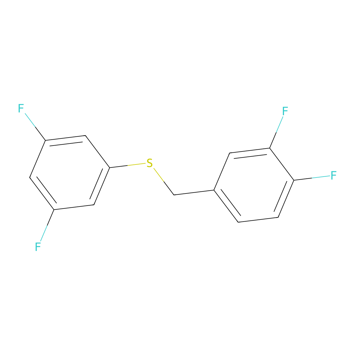 1,2-Difluoro-4-[(3,5-difluorophenyl)sulfanylmethyl]benzene molecular structure, CAS 1443321-15-0