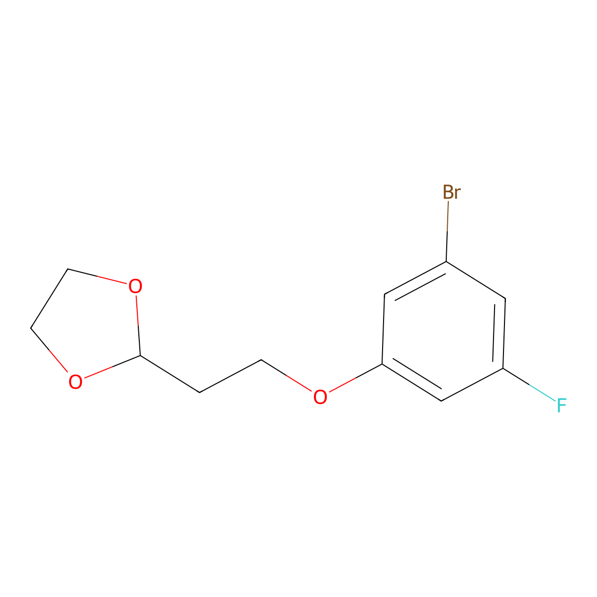 2-[2-(3-Bromo-5-fluoro-phenoxy)ethyl]-1,3-dioxolane molecular structure, CAS 1443322-55-1