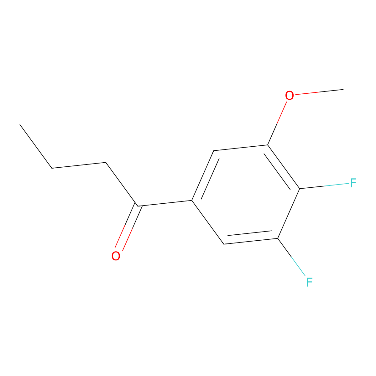 3',4'-Difluoro-5'-methoxybutyrophenone molecular structure, CAS 1443322-58-4
