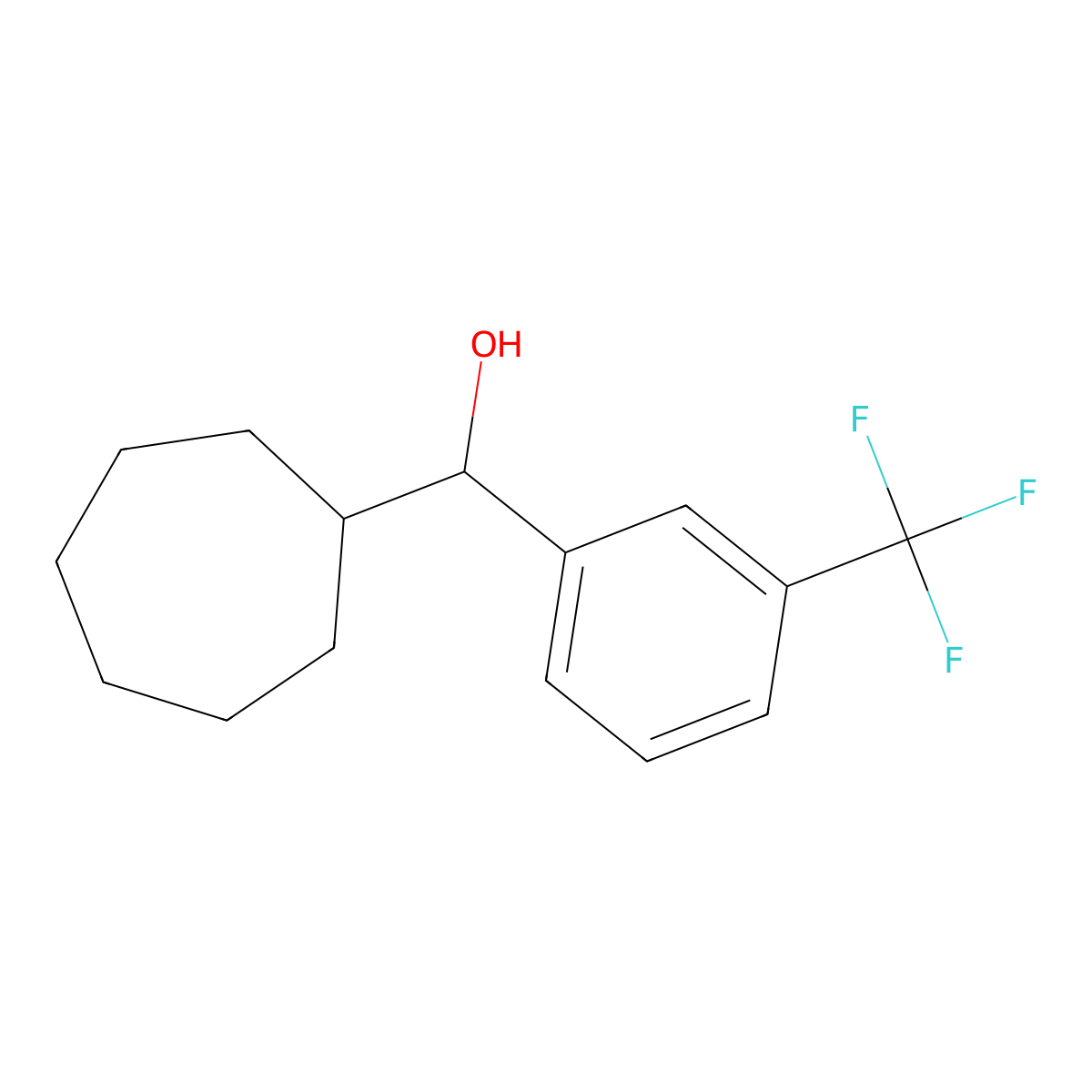 Cycloheptyl [3-(trifluoromethyl)phenyl]methanol molecular structure, CAS 1443322-97-1
