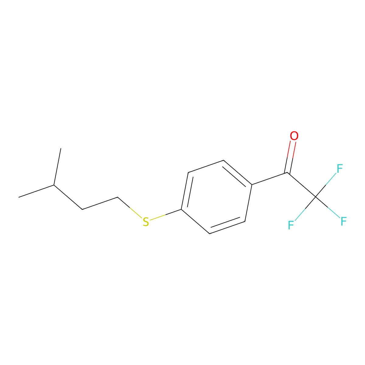 2,2,2-Trifluoro-1-(4-(isopentylthio)phenyl)ethanone molecular structure, CAS 1443323-11-2
