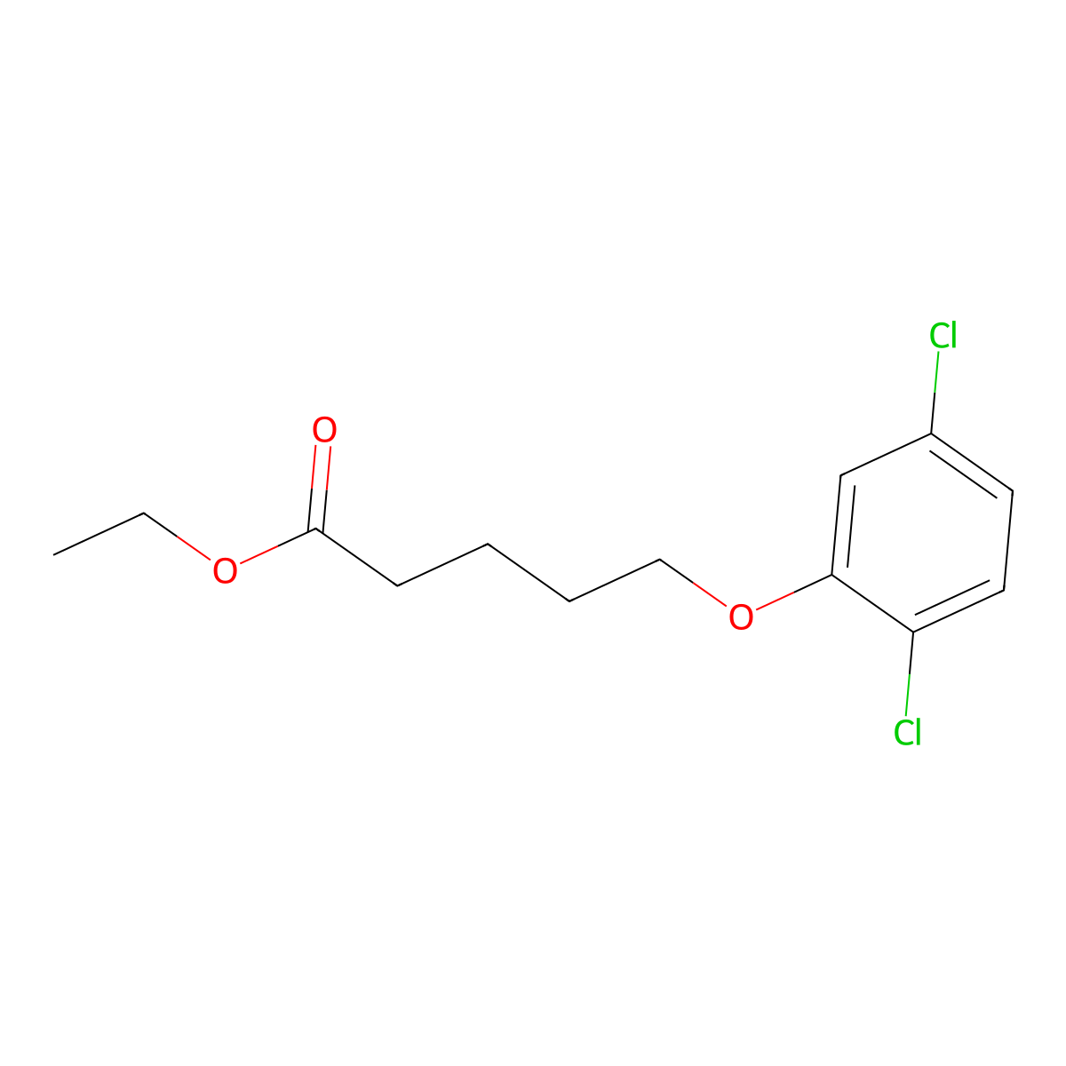 Ethyl 5-(2,5-dichloro-phenoxy)pentanoate molecular structure, CAS 1443323-12-3
