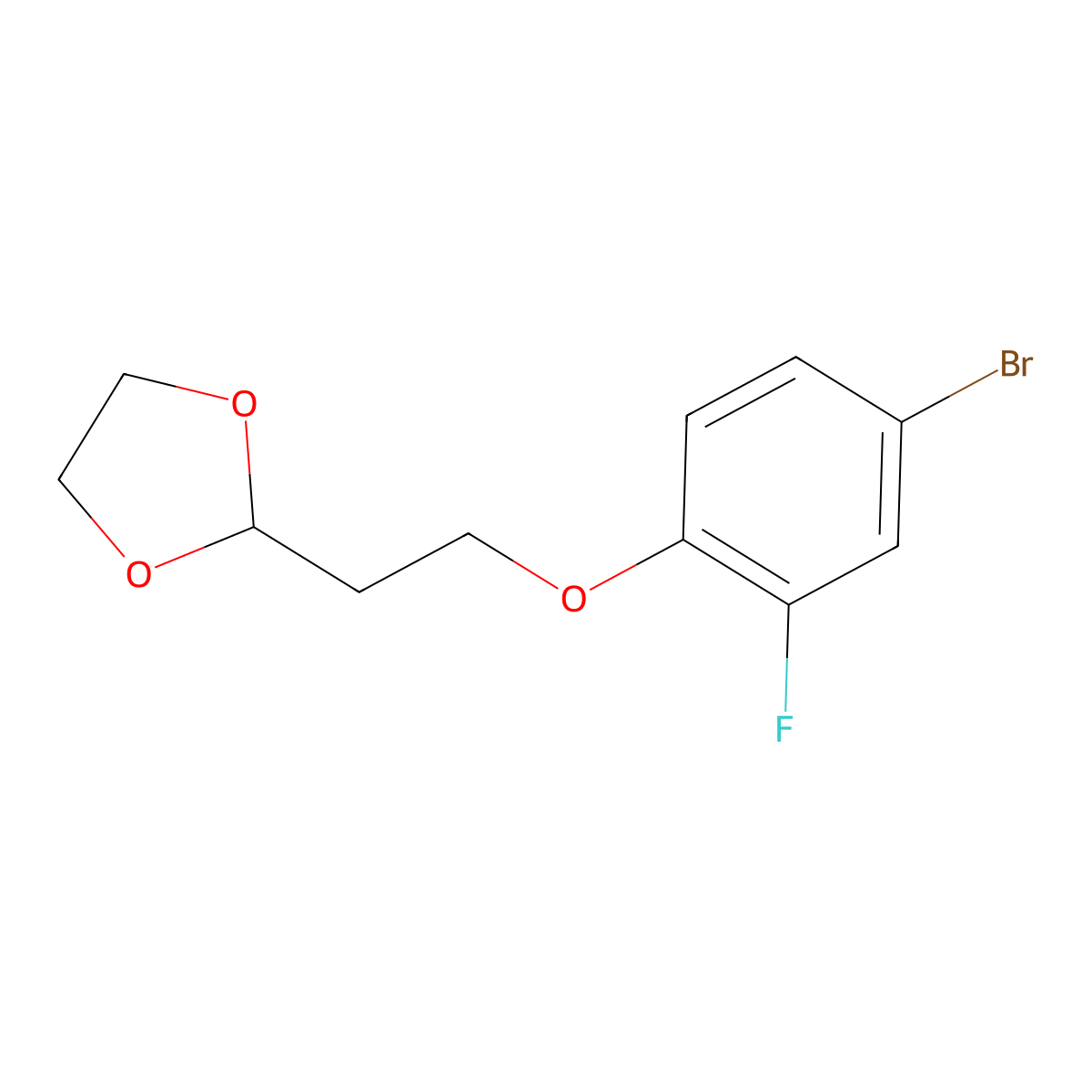 2-[2-(4-Bromo-2-fluoro-phenoxy)ethyl]-1,3-dioxolane molecular structure, CAS 1443323-14-5