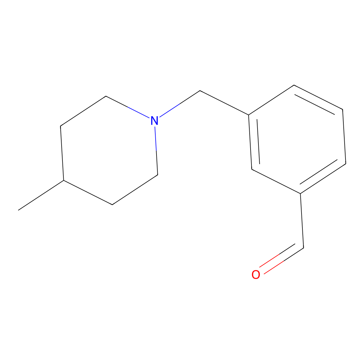 3-((4-Methylpiperidin-1-yl)methyl)benzaldehyde molecular structure, CAS 1443323-34-9