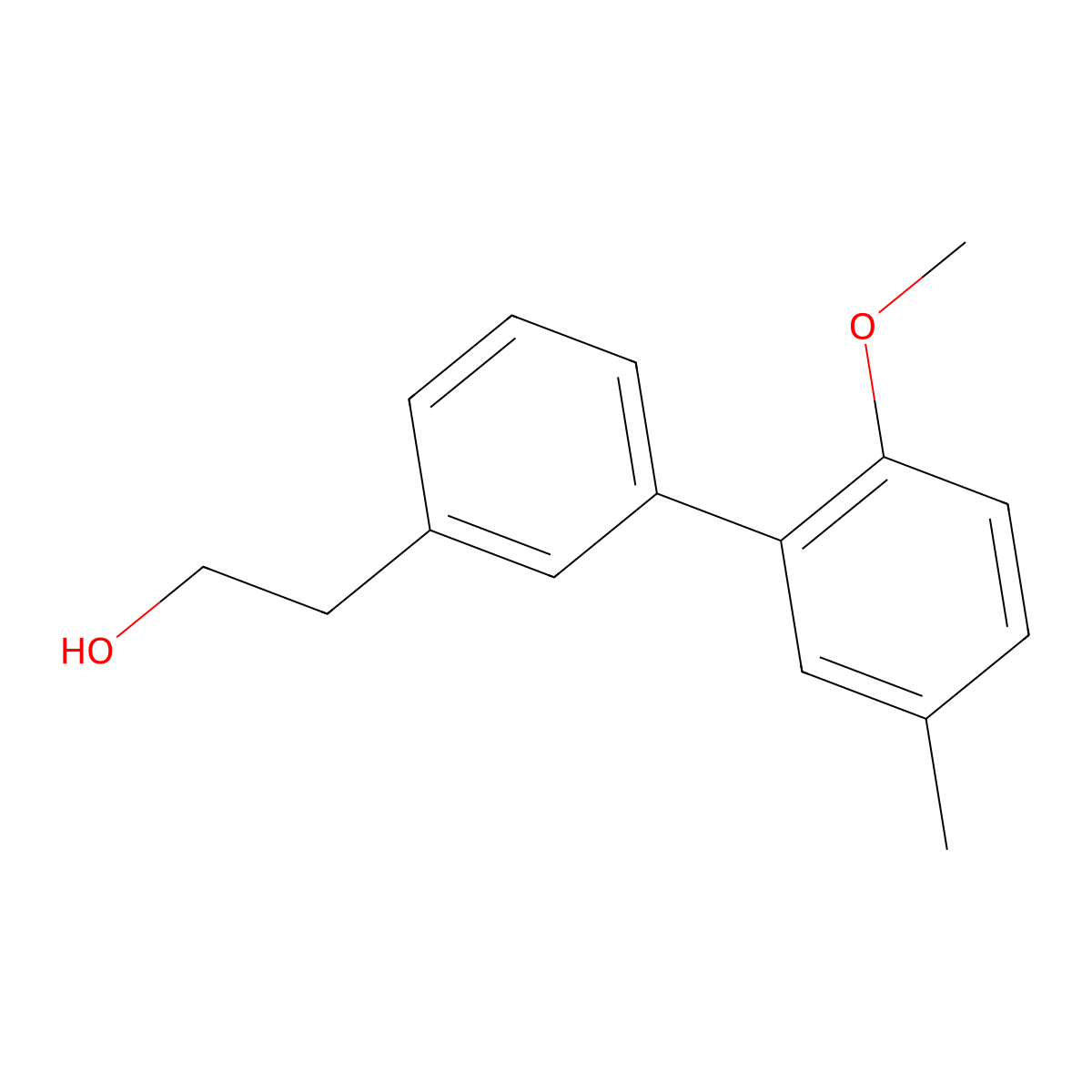 3-(2-Methoxy-5-methylphenyl)phenethyl alcohol molecular structure, CAS 1443323-42-9